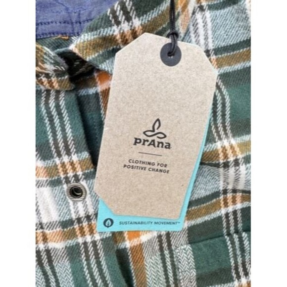 NWT Prana Women's Sz M-L-XL Golden Canyon Flannel Plaid Soft Pine Snap  Shirt - Picture 6 of 7